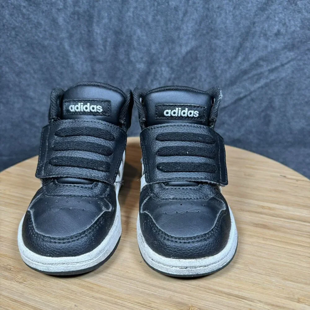 Adidas Black Red White High Top Basketball Shoes Sneakers‎ Little Kids 6K